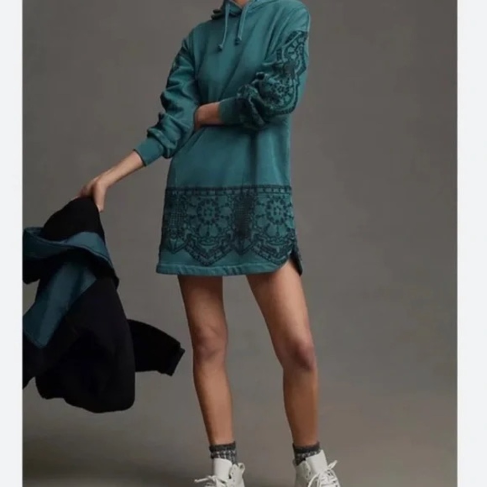 Anthropologie Elaine Embroidered Hoodie